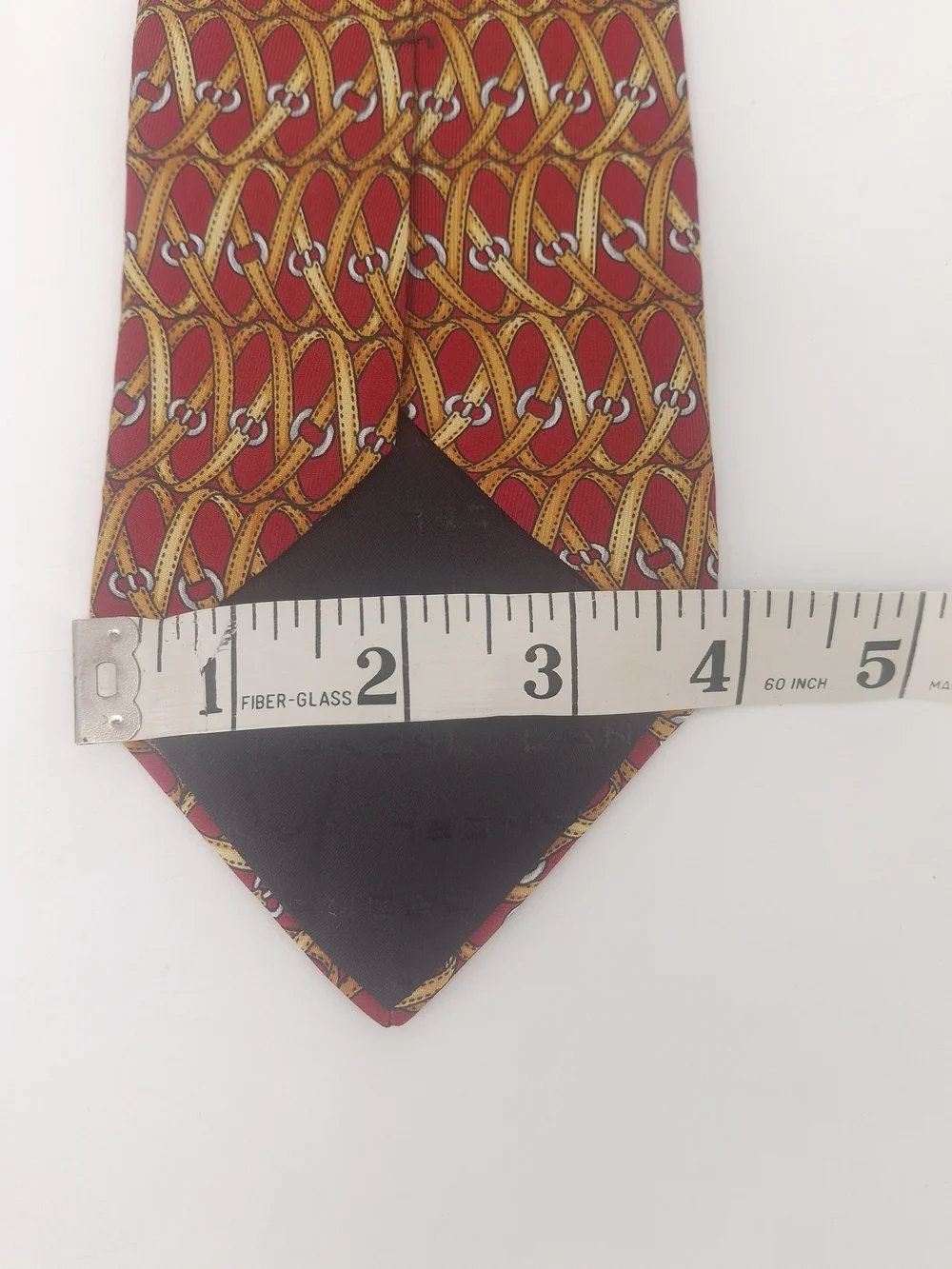 ✨Lancel Paris Vintage Red Silk Equestrian Strap Necktie - Hand Made in France✨